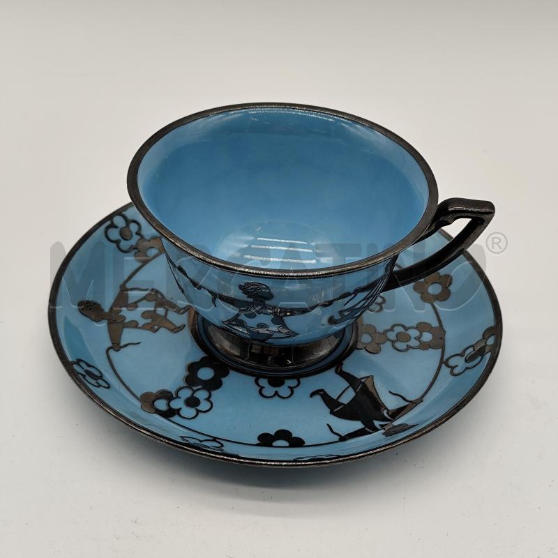 TAZZA CON PIATTINO BAVARIA THOMAS ART DECO LAVORAZIONE SILVER | Mercatino dell'Usato Corbetta 1