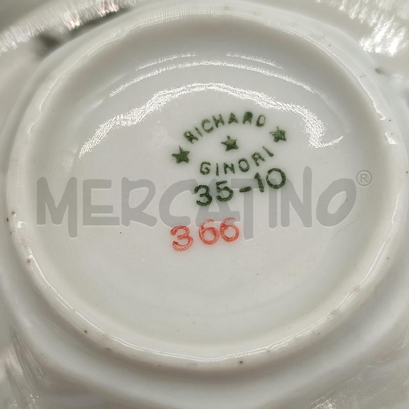 TAZZINE COPPIA RICHARD GINORI BIANCO FIORI STELLE ARGENTATE | Mercatino dell'Usato Corbetta 3