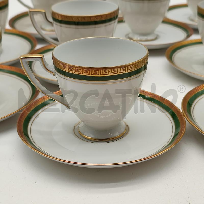 TAZZINE ROYAL TETTAU SERV. DA 12 BORDO VERDE/DORATO | Mercatino dell'Usato Corbetta 2