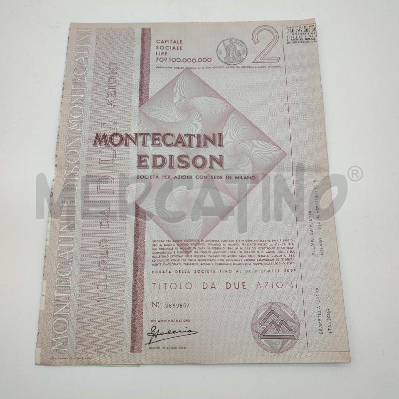 TITOLI AZIONARI MONTECATINI EDISON | Mercatino dell'Usato Corbetta 1