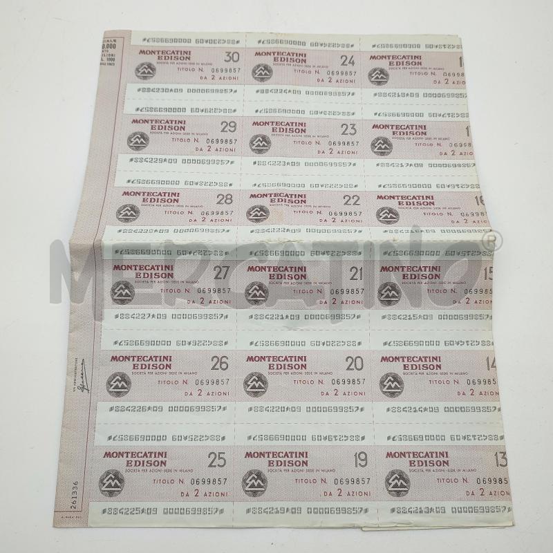 TITOLI AZIONARI MONTECATINI EDISON | Mercatino dell'Usato Corbetta 2