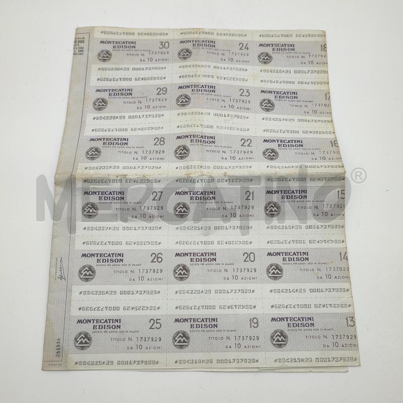 TITOLI AZIONARI MONTECATINI EDISON | Mercatino dell'Usato Corbetta 2