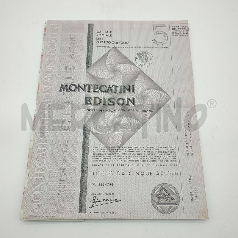 TITOLI AZIONARI MONTECATINI EDISON | Mercatino dell'Usato Corbetta 1