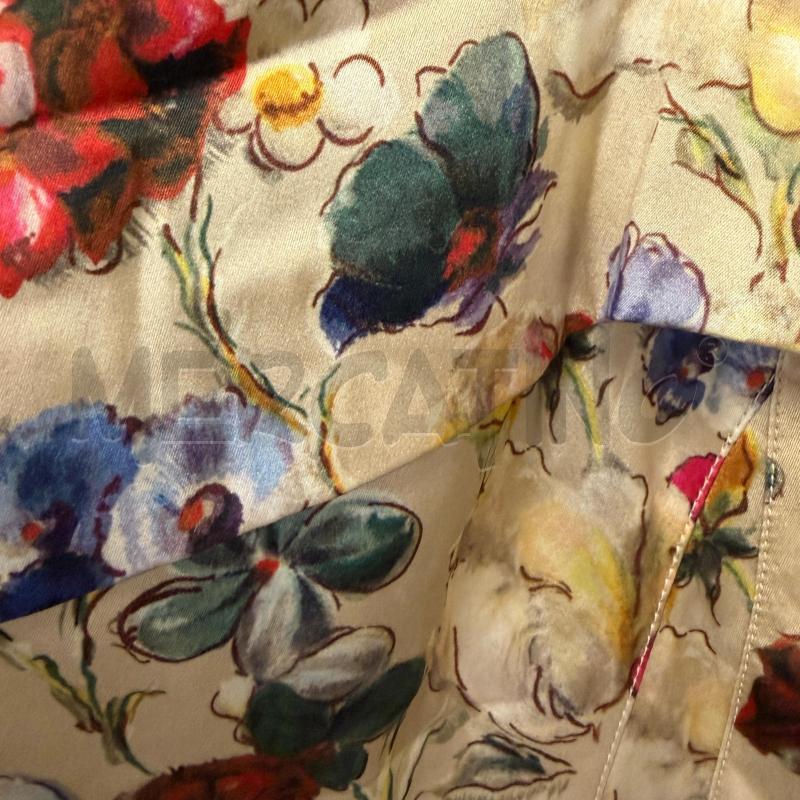 TOP DOLCE & GABBANA ECRU RASO SETA FIORI MULTICOLOR | Mercatino dell'Usato Corbetta 2