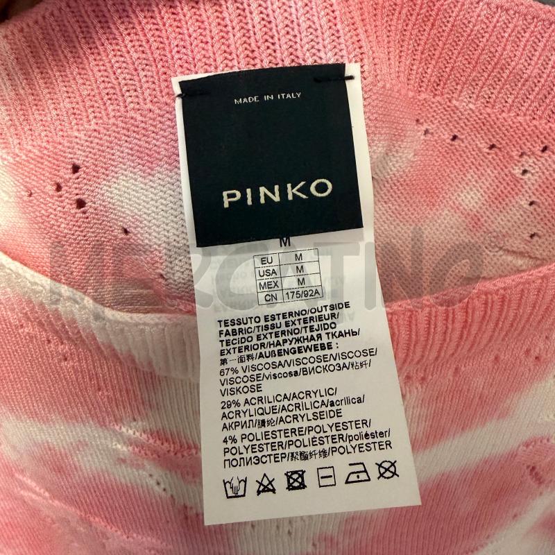 TOP PINKO ROSA/BIANCO BATIK CROP TRAMA LOGO TRAF | Mercatino dell'Usato Corbetta 2