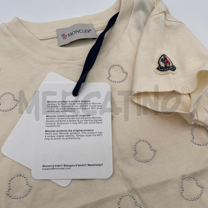 T SHIRT BAMBINO MONCLER PANNA LOGO CRISTALLI | Mercatino dell'Usato Corbetta 2
