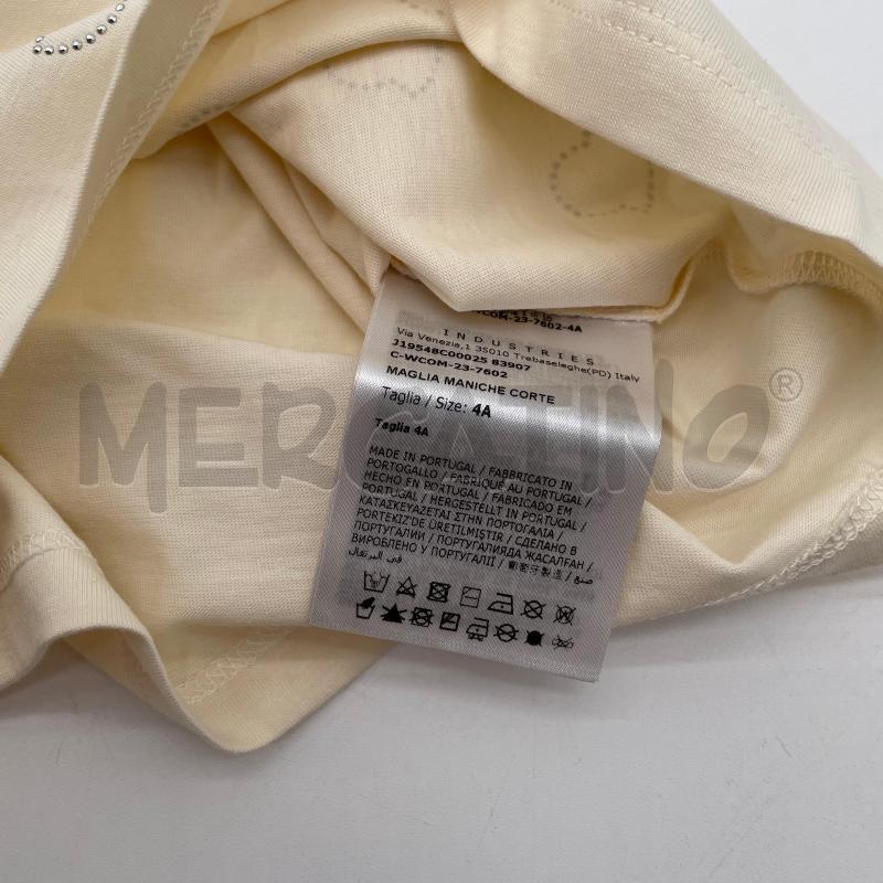 T SHIRT BAMBINO MONCLER PANNA LOGO CRISTALLI | Mercatino dell'Usato Corbetta 3