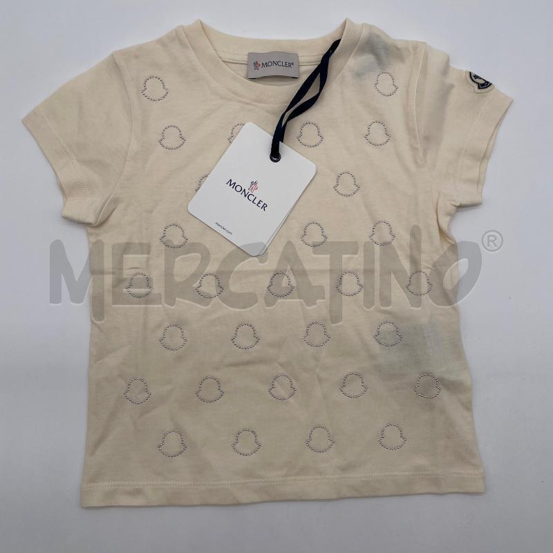 T SHIRT BAMBINO MONCLER PANNA LOGO CRISTALLI | Mercatino dell'Usato Corbetta 1