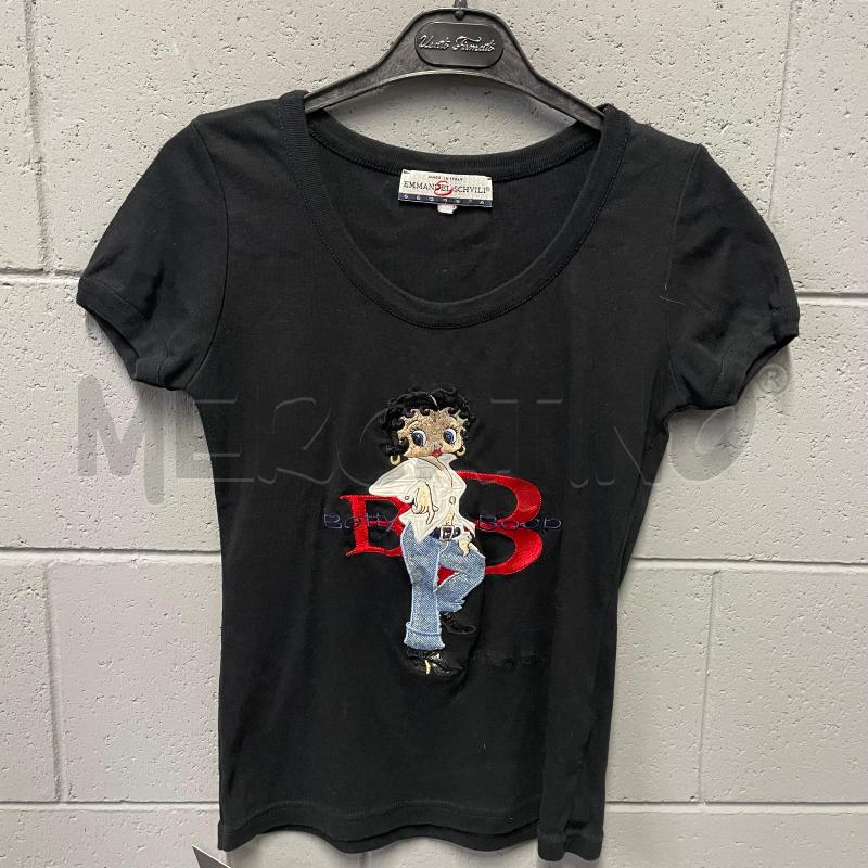 T SHIRT DONNA EMMANUEL SCHVILI NERO BETTY BOOP | Mercatino dell'Usato Corbetta 1