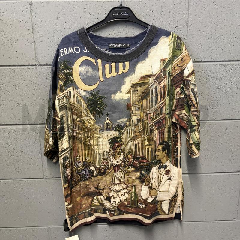T SHIRT UOMO DOLCE&GABBANA LINO PALERMO JAZZ PRINTED SCOLLO SFILATO | Mercatino dell'Usato Corbetta 1
