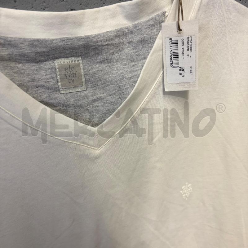 T SHIRT UOMO ELEVENTY SCOLLO V BIANCO ELEVENTY | Mercatino dell'Usato Corbetta 2