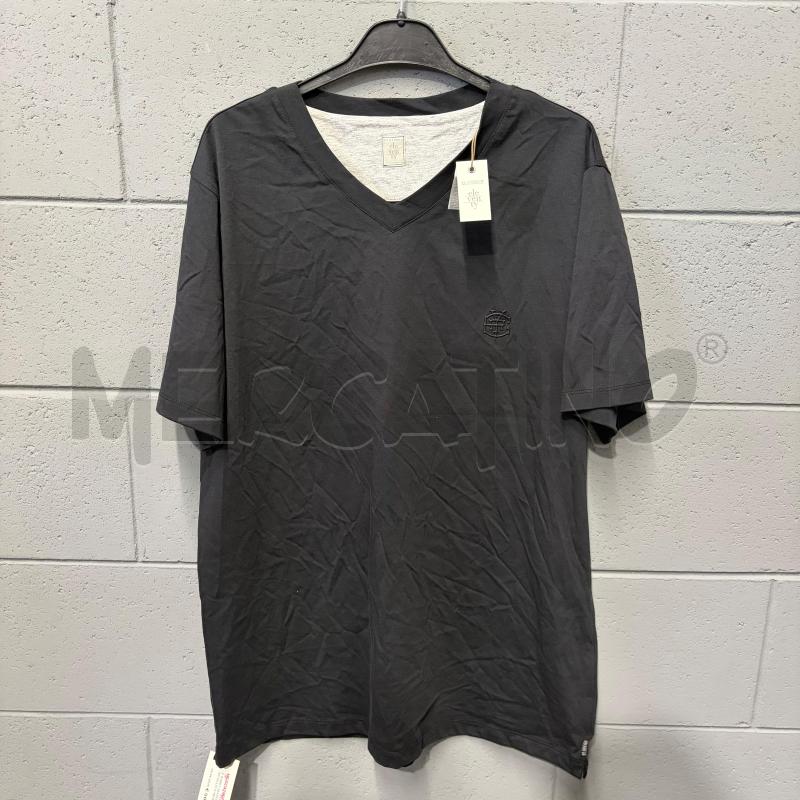 T SHIRT UOMO ELEVENTY SCOLLO V NERO LOGO | Mercatino dell'Usato Corbetta 1