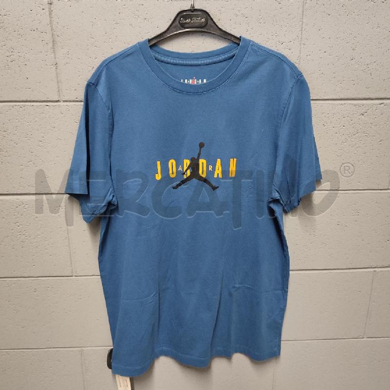 T SHIRT UOMO JORDAN BLU SCRITTA LOGO NERO/GISLLO | Mercatino dell'Usato Corbetta 1