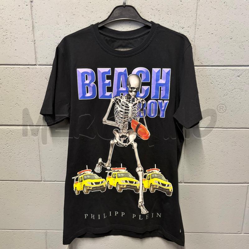 T SHIRT UOMO PHILIPP PLEIN ST BEACH BOY SCHELETRO | Mercatino dell'Usato Corbetta 1