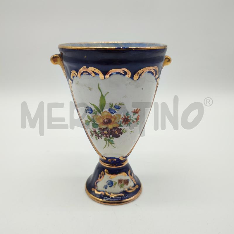 VASETTO BLU DORATO FIORI  | Mercatino dell'Usato Corbetta 1