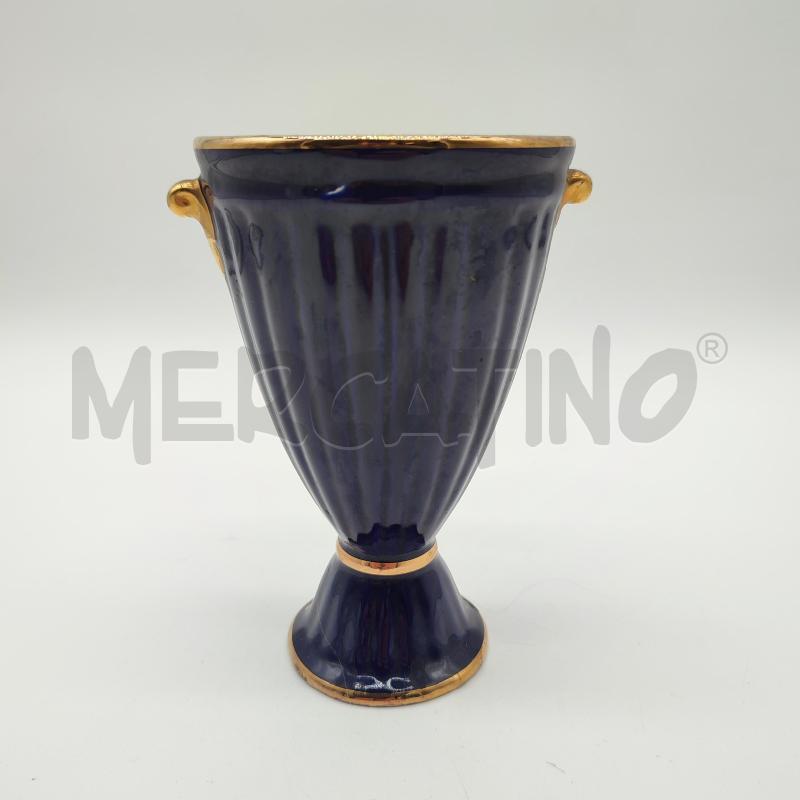 VASETTO BLU DORATO FIORI  | Mercatino dell'Usato Corbetta 2