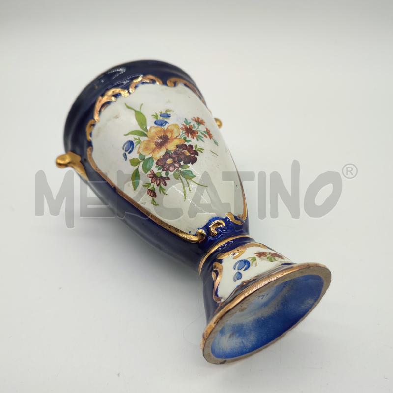 VASETTO BLU DORATO FIORI  | Mercatino dell'Usato Corbetta 3