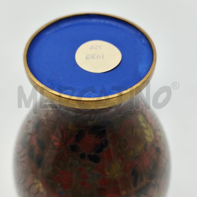 VASETTO CLOISONNET FANTASIA FIORI TONI MARRONI H 20CM | Mercatino dell'Usato Corbetta 3
