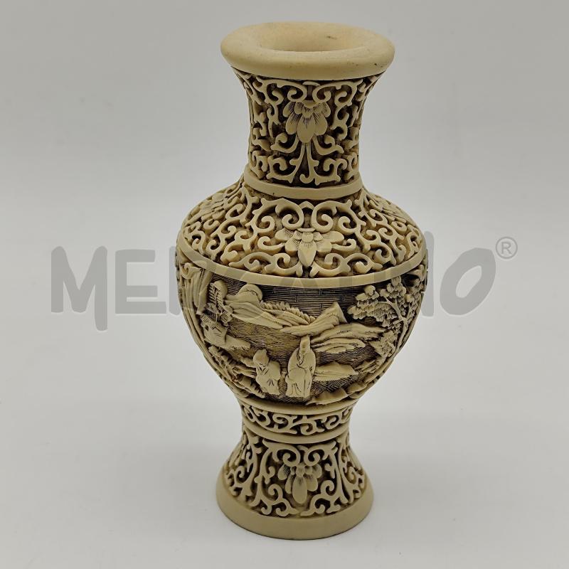 VASETTO RESINA H 16CM INTARSIATO  | Mercatino dell'Usato Corbetta 1