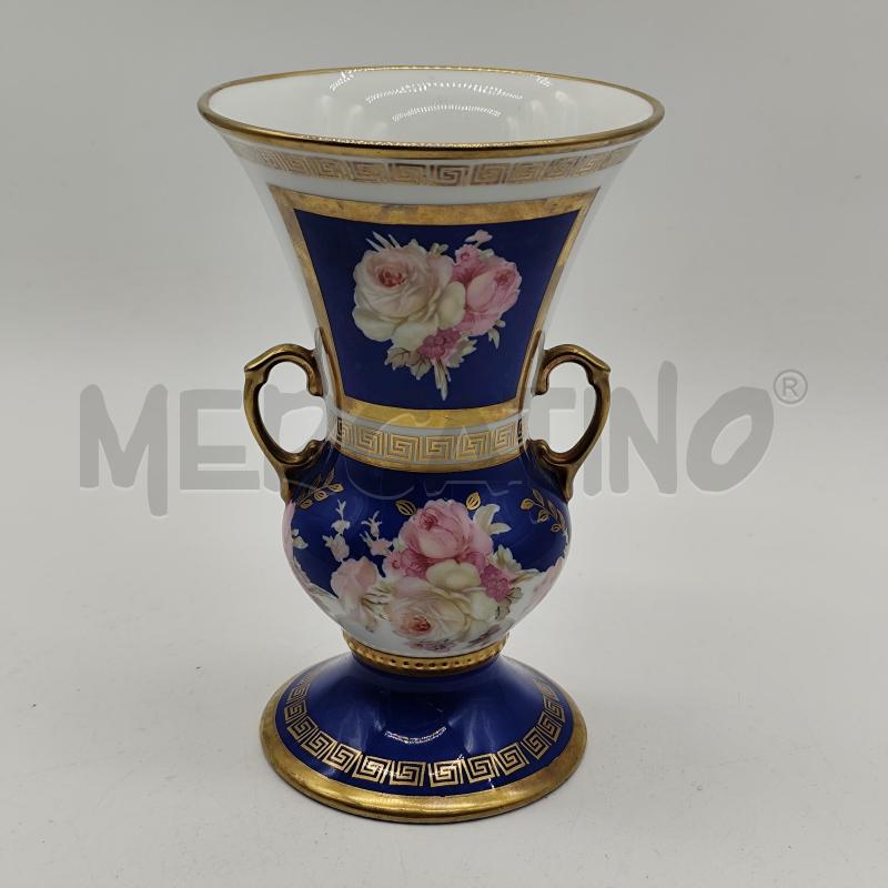 VASO ANFORA BLU ROSE MANICI DORATI | Mercatino dell'Usato Corbetta 1