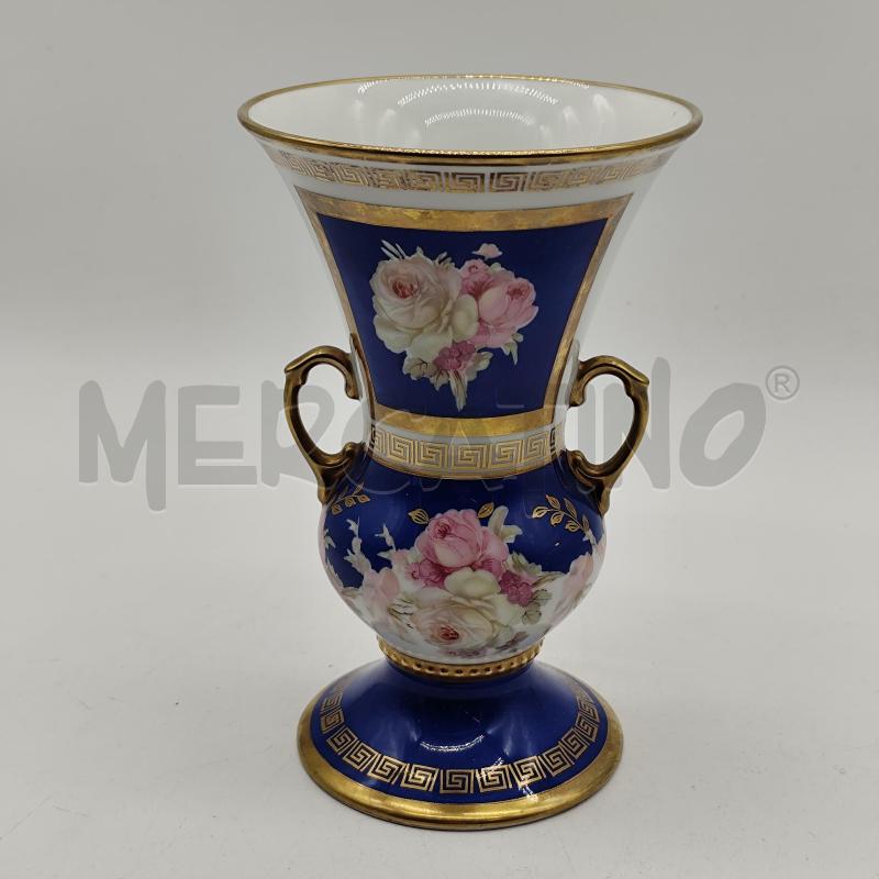 VASO ANFORA BLU ROSE MANICI DORATI | Mercatino dell'Usato Corbetta 2