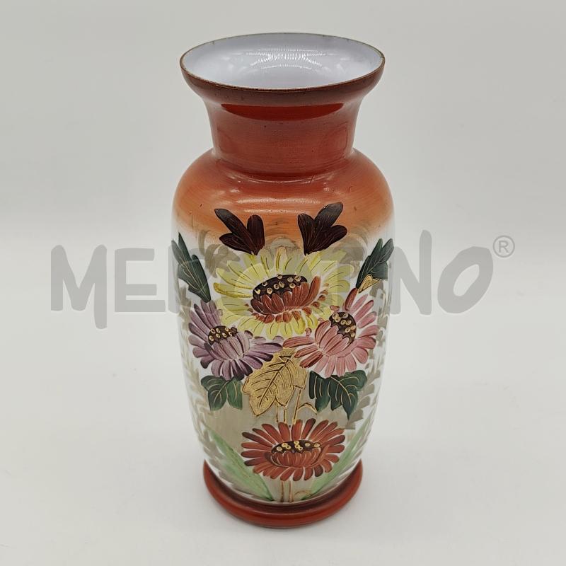 VASO VETRO 1900 DIP. A MANO PELLE D'UOVO  | Mercatino dell'Usato Corbetta 1