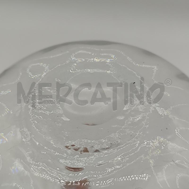 VASO VETRO BOMBATO COLLO FOGLIE RILIEVO | Mercatino dell'Usato Corbetta 4