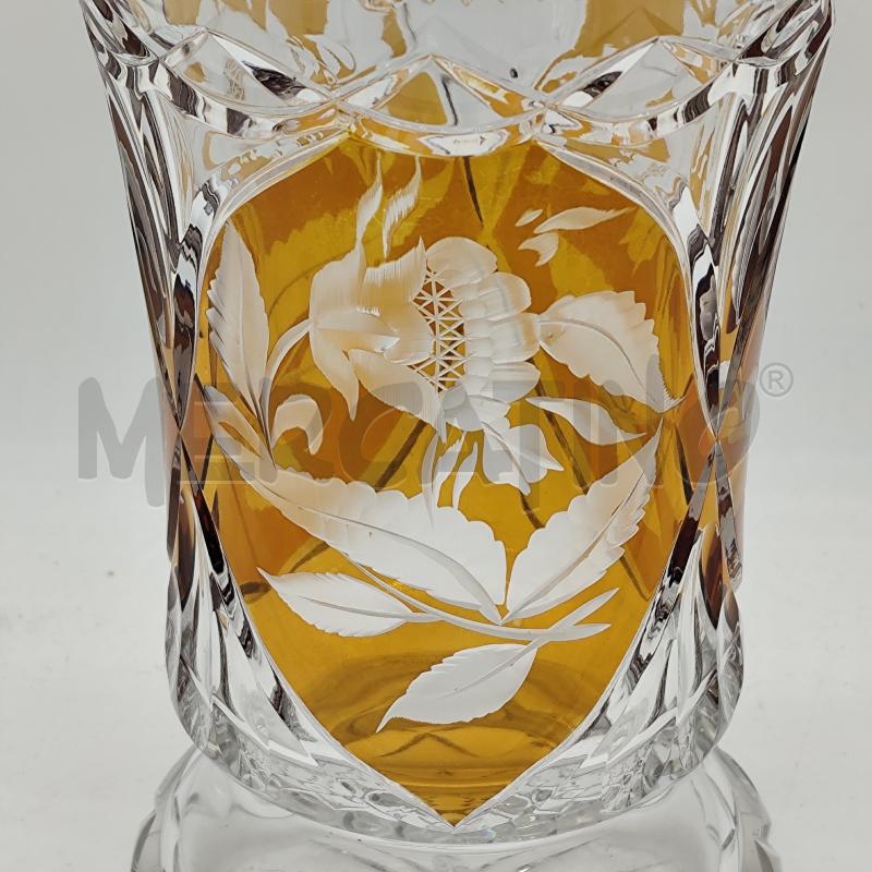 VASO VETRO LAVORATO FUME FIORI | Mercatino dell'Usato Corbetta 2
