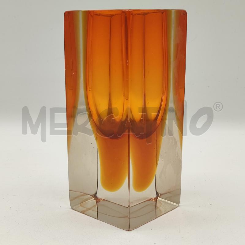 VASO VETRO MURANO AMBRATO SQUADRATO | Mercatino dell'Usato Corbetta 2