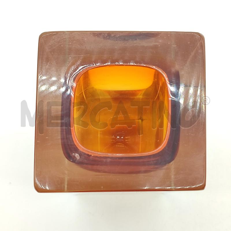 VASO VETRO MURANO AMBRATO SQUADRATO | Mercatino dell'Usato Corbetta 3