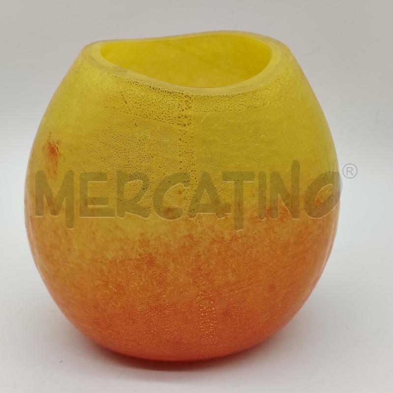 VASO VETRO MURANO SFUMATO GIALLO ARANCIO | Mercatino dell'Usato Corbetta 1