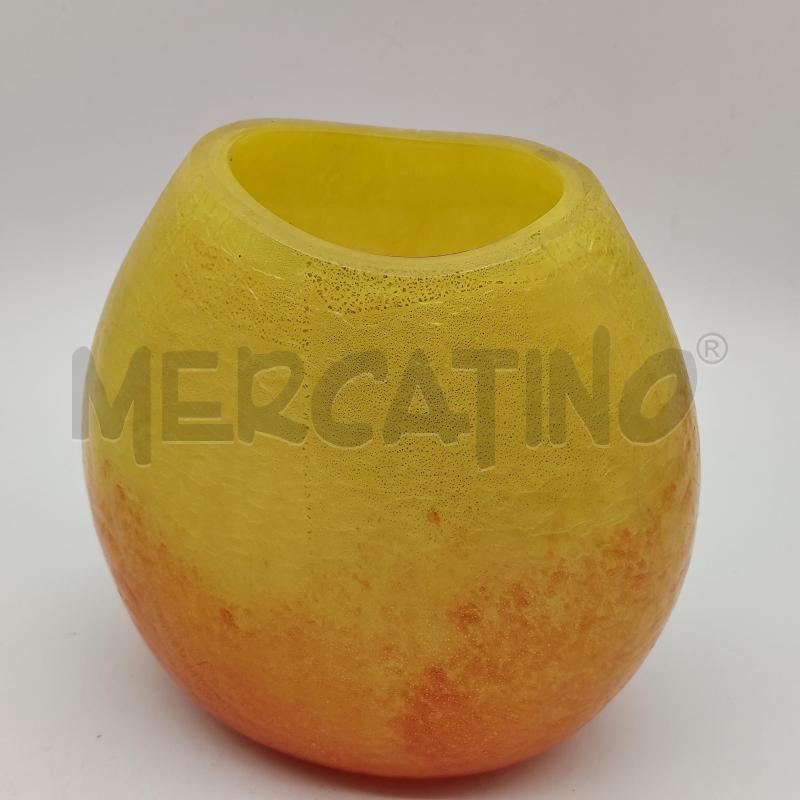 VASO VETRO MURANO SFUMATO GIALLO ARANCIO | Mercatino dell'Usato Corbetta 2