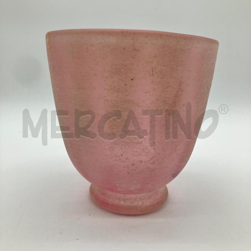 VASO VETRO ROSA SCAVO SATINATO  | Mercatino dell'Usato Corbetta 1