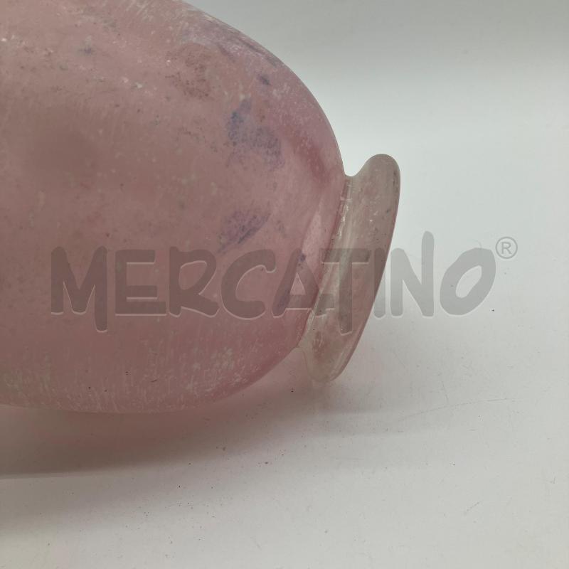 VASO VETRO ROSA SCAVO SATINATO  | Mercatino dell'Usato Corbetta 2