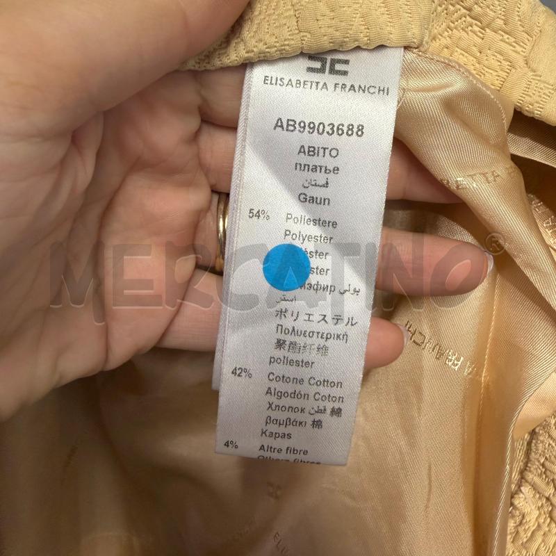 VESTITO DONNA ELISABETTA FRANCH M/M ECRU FOGLIE RILIEVO GONNA STECCATA | Mercatino dell'Usato Corbetta 5