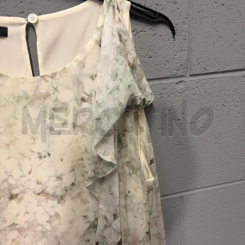 VESTITO DONNA LES COPAINS S/M ORTENSIE PANNA/VERDE SETA | Mercatino dell'Usato Corbetta 3