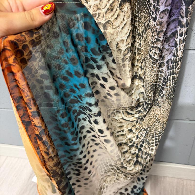VESTITO DONNA MARCIANO S/M LUNGO ANIMALIER VIOLA/ARANCIO/BEIGE | Mercatino dell'Usato Corbetta 3