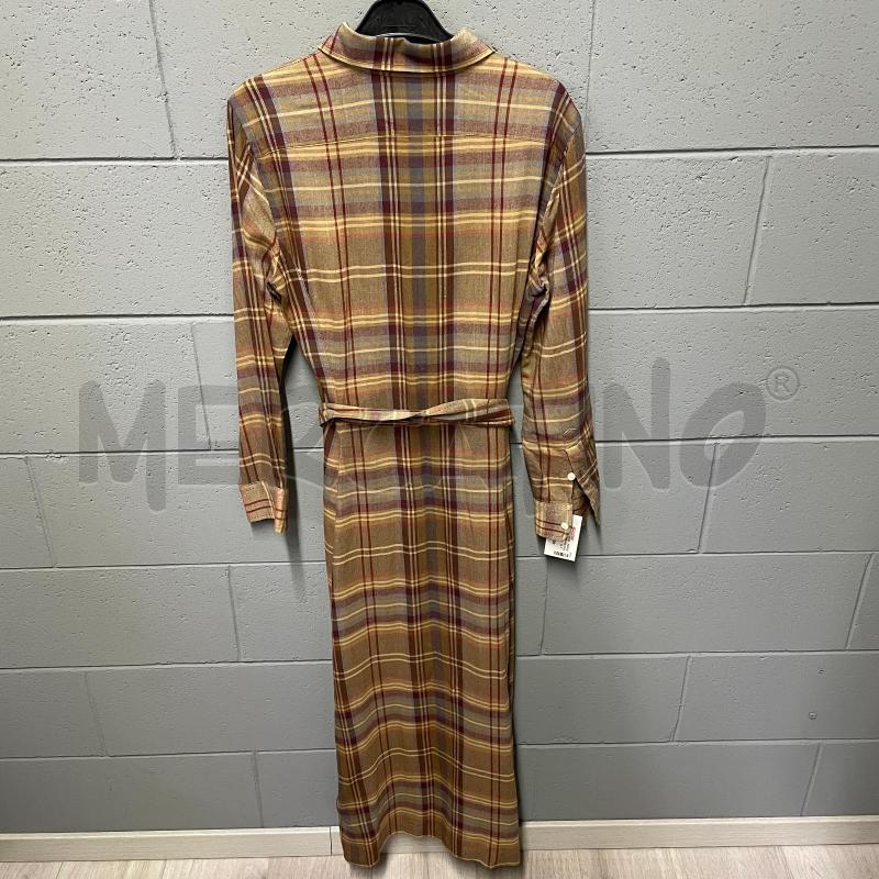 VESTITO DONNA POLO RALPH LAUREN M/L LUNGO TARTAN MARRONE/ROSSO/AZZ CAMICIA | Mercatino dell'Usato Corbetta 4