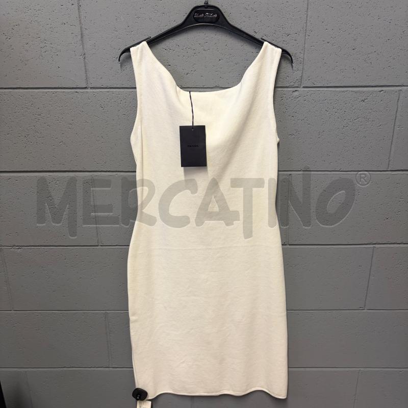 VESTITO DONNA PRADA S/M PANNA COTONE STRETCH TUBINO | Mercatino dell'Usato Corbetta 1