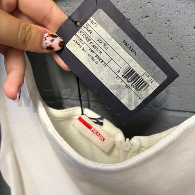 VESTITO DONNA PRADA S/M PANNA COTONE STRETCH TUBINO | Mercatino dell'Usato Corbetta 2