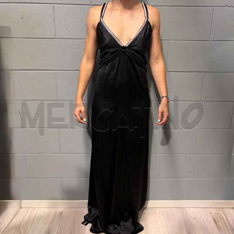 VESTITO DONNA RICHMOND X S NERO LUNGO RASO SETA DECORI STRASS | Mercatino dell'Usato Corbetta 1