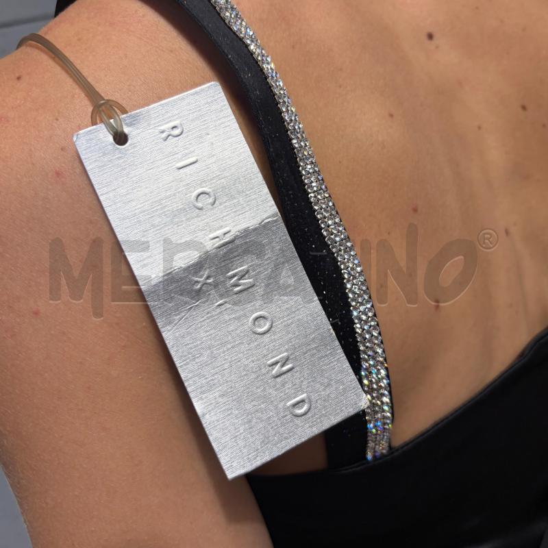 VESTITO DONNA RICHMOND X S NERO LUNGO RASO SETA DECORI STRASS | Mercatino dell'Usato Corbetta 4