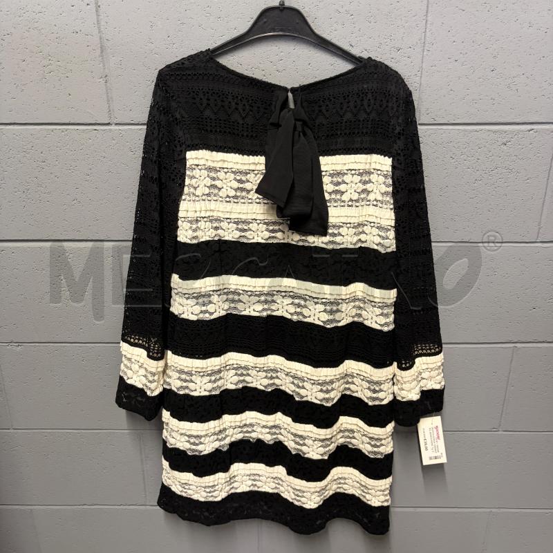 VESTITO DONNA TWINSET M/L BIANCO/NERO STRISCIE PIZZO | Mercatino dell'Usato Corbetta 4