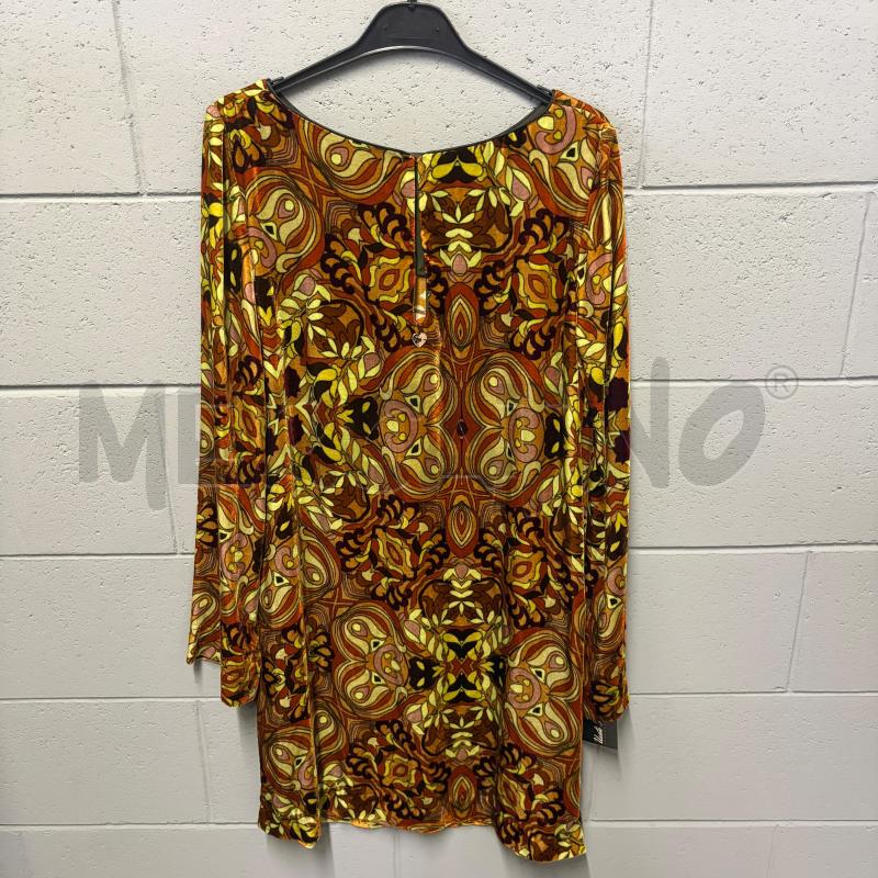 VESTITO DONNA TWINSET M/L VELL SENAPE GOCCE JAQUARD VERDE/ARANCIO/BORGOGNA MISTO SETA | Mercatino dell'Usato Corbetta 4