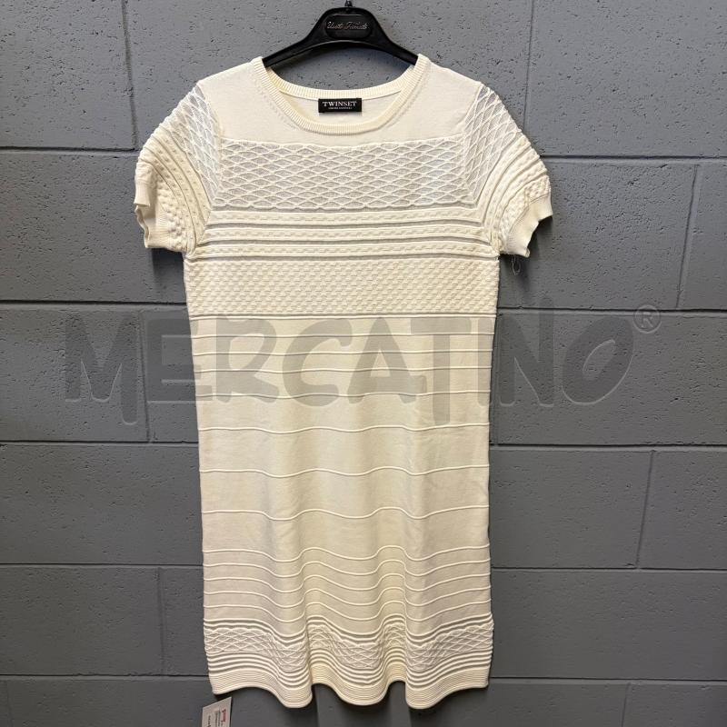 VESTITO DONNA TWINSET M/M PANNA STRISCE ORIZZONTALI COSTINE | Mercatino dell'Usato Corbetta 1
