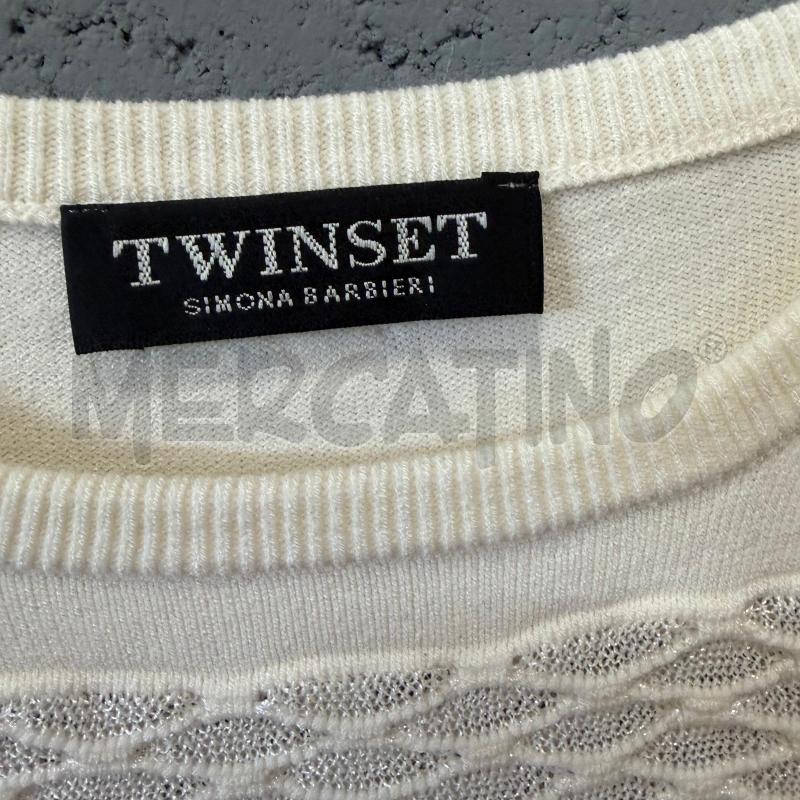 VESTITO DONNA TWINSET M/M PANNA STRISCE ORIZZONTALI COSTINE | Mercatino dell'Usato Corbetta 2