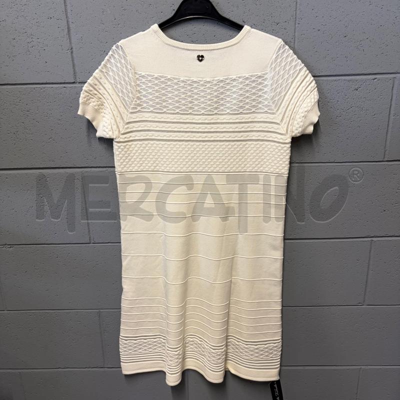 VESTITO DONNA TWINSET M/M PANNA STRISCE ORIZZONTALI COSTINE | Mercatino dell'Usato Corbetta 4