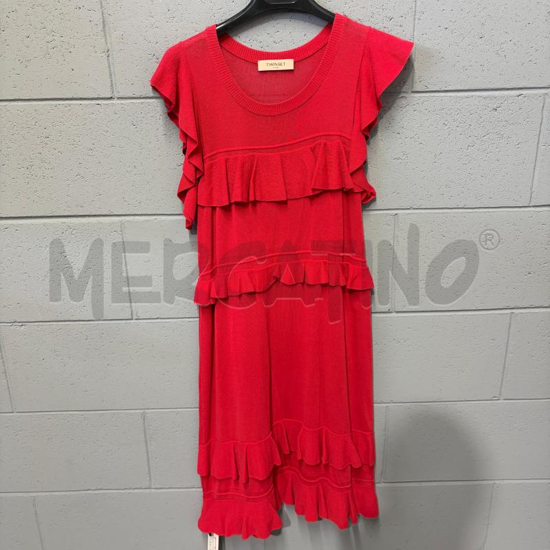 VESTITO DONNA TWINSET M/M ROSSO VOULANT | Mercatino dell'Usato Corbetta 1