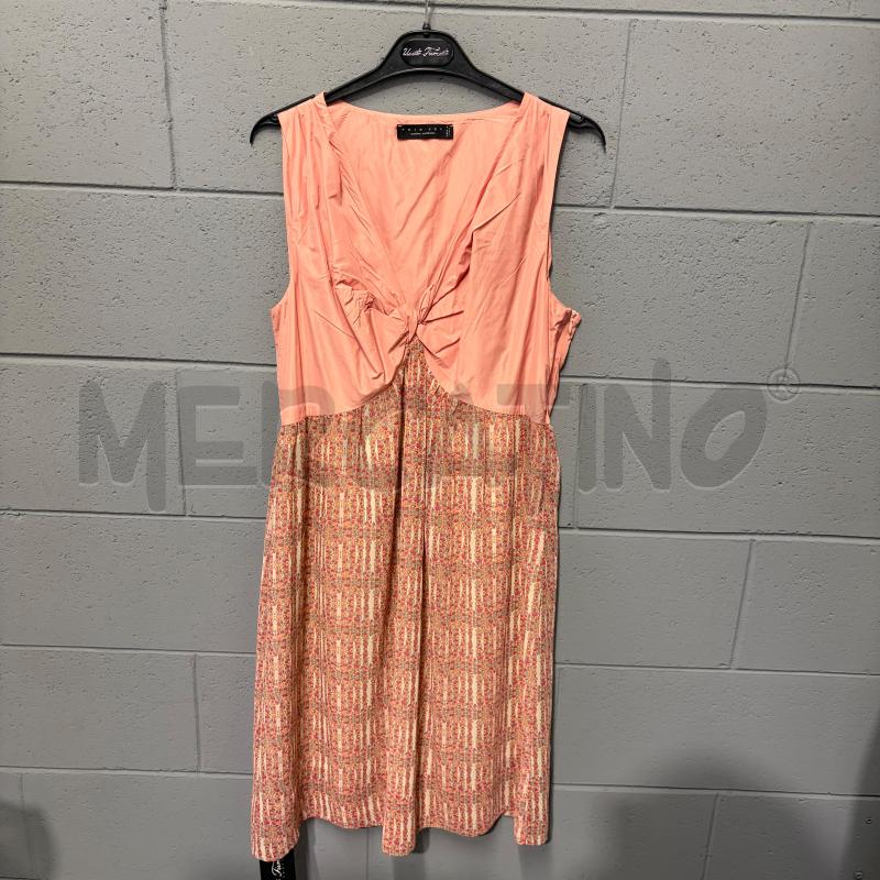 VESTITO DONNA TWINSET S/M ROSA SCOLLO V NODO GONNA FIORELLINI MULTICOLOR | Mercatino dell'Usato Corbetta 1
