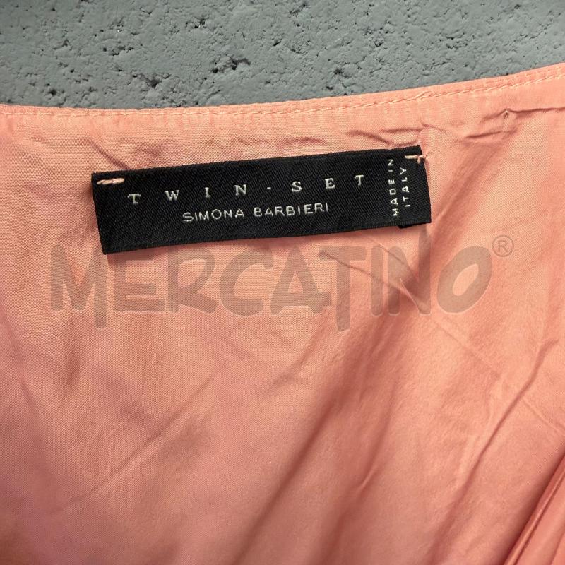 VESTITO DONNA TWINSET S/M ROSA SCOLLO V NODO GONNA FIORELLINI MULTICOLOR | Mercatino dell'Usato Corbetta 2